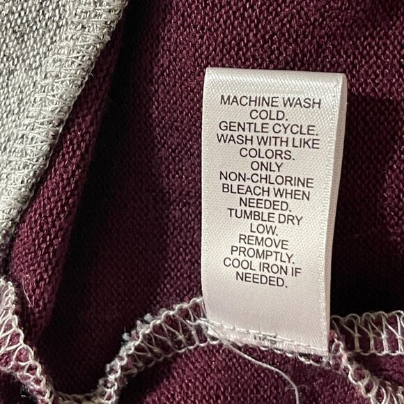 C Active Striped Color Block Cowl Neck Sweater Grey Black Maroon Size XL - Picture 6 of 6